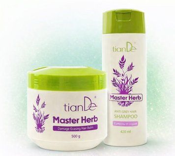 Комплекс для профилактики седины и повреждения волос Master Herb - Шампунь + Крем-бальзам, TianDe A121222005 фото